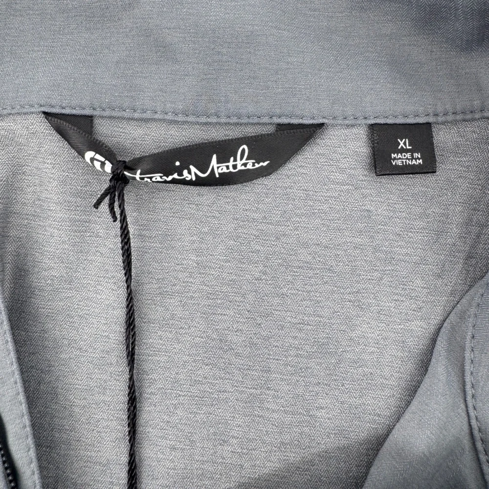 Travis Mathew Surfside Golf Full Zip Jacket Grey XL Wrinkle Resistant Preppy‎